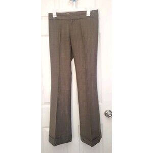 Vintage Juicy Couture Womens Slacks Wool Striped Gray Size 25 Long Cuffed